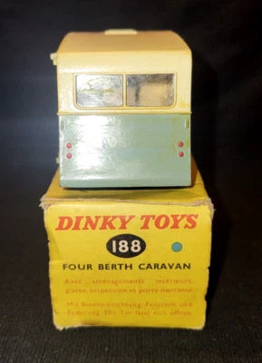 Vintage 188 Quatre Berth Caravane Dinky Jouets Angleterre Meccano 1950 Avec 'De - Photo 1/4