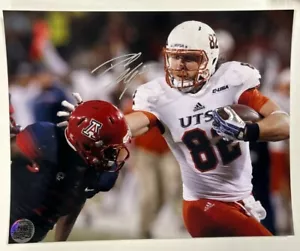 Foto firmada por David Morgan II 8x10 UTSA Roadrunners vikingos NB autógrafos certificado de autenticidad - Imagen 1 de 4