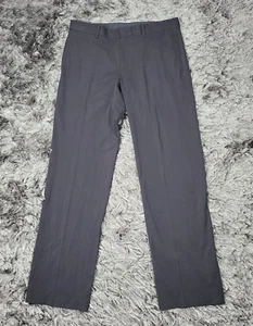 Theory Dress Pants Mens 34 X 34 Black Formal Straight Pockets Mid Rise Viscose - Picture 1 of 21