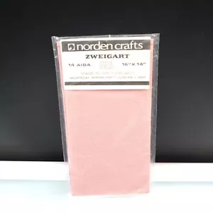 Zweigart Cross Stitch Canvas 14 Count 16x14 Norden Crafts Pink New Switzerland - Picture 1 of 3