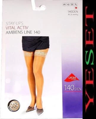 Kompressionsstrümpfe Stützstrümpfe Schenkel-Strümpfe 140den Halterlos schwarz - Bild 1 von 2