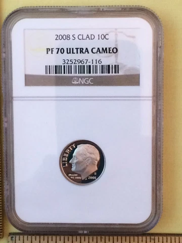 NGC PF70 Ultra Cameo 2008-S Roosevelt Clad Dime Brown Scale Label Value $45 Rare Cover