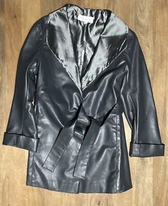 Maison Marie Saint Pierre Metallic Gray PVC Designer Belted Jacket Womens Size 2 - Picture 1 of 16