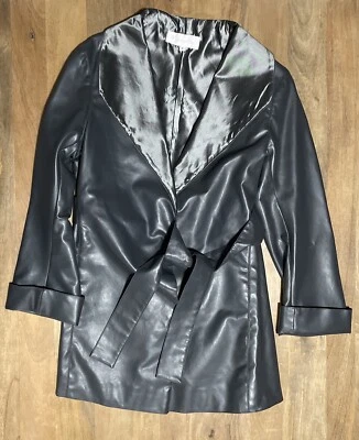 Maison Marie Saint Pierre Metallic Gray PVC Designer Belted Jacket Womens Size 2 - Image 1 of 4