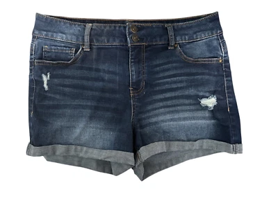 Pantalones Cortos Vainilla Star Tiro Alto Denim Talla 13 Cortos Elastizados Envejecidos Foto 1 de 4