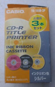 Casio, CD-R Title Printer Ink Ribbon Cassette 3pk, TR-18SR-3P