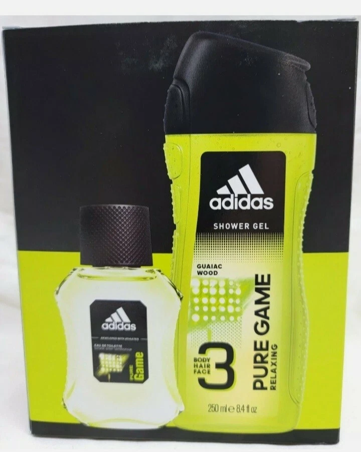 ADIDAS Men’s Pure Game FEEL THE RUSH 2 Piece Set 3-in-1 Shower Gel Body Spray