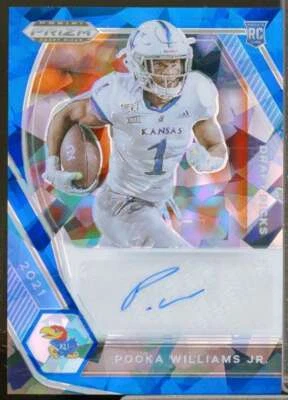 Pooka Williams Jr. 2021 Panini Prizm Draft Picks Autographs Prizms Blue Ice #87  - Image 1 of 2