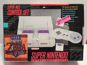 "Free"" Zelda Super NES Control Set Super Nintendo Paquete con Caja Variante Caldera - Imagen 1 de 16