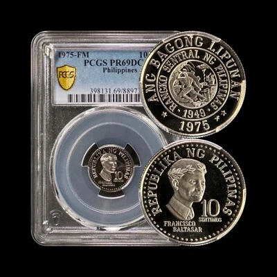 FILIPINAS. 1975, 10 Sentimos - PCGS PR69 - Francisco Baltasar, tagalo, poeta Foto 1 de 4