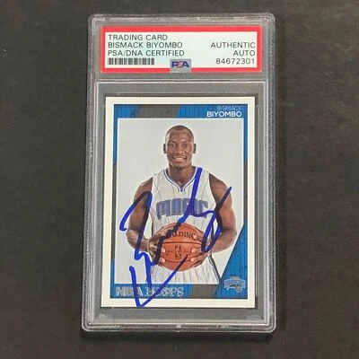 2016-17 NBA Hoops #114 Bismack Biyombo Signed Card AUTO PSA Slabbed Magic - Image 1 of 2