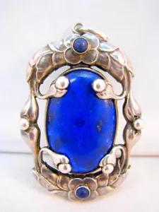 Georg Jensen Anhänger #169 Sterling Silber 925 mit Lapislazuli um 1933 - Bild 1 von 7