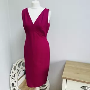 L K Bennett Pink Fitted Shift Dress Wool Blend Size 14 Wedding Occasion - Picture 1 of 13