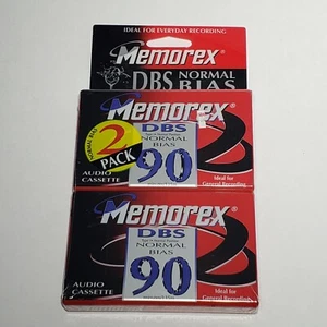 Memorex 2 Pack DBS 90 Blank Audio Cassette Tapes Normal Bias New Sealed - Picture 1 of 5