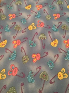 Vtg Blue Twin Size Blanket Baby Diaper Pin Animals 48x60 Nursery Throw Toddler - Picture 1 of 3
