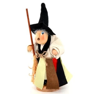 Räuchermännchen Hexe 19cm Rauchfigur Zauberin Walpurga Hexe Baba Jaga Märchen - Bild 1 von 3