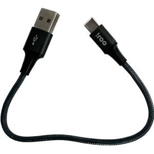 iRoo Short 25CM Fast Charging USB A to USB C Data Charging Cable - Grey [AU] - Photo 1 sur 1