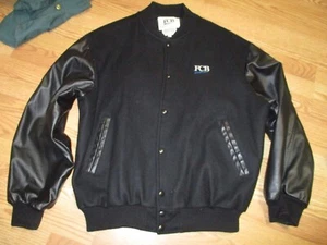 FCB Cuero Bomber Letterman Chaqueta XL Cremallera por Aberson Narotzky - Imagen 1 de 1