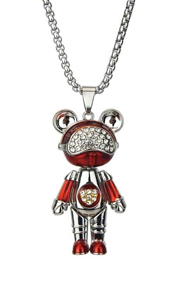 Ella Jonte Kette silber lange Halskette mit Frosch Anhänger blau oder rot - Bild 1 von 4