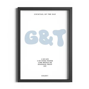 Póster tipografía de cóctel cocina arte impresión de pared bar decoración regalos - Imagen 1 de 59