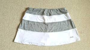 Womens Skort-FILA-white/gray stripe stretch knit pullon athletic/performance-M/L - Bild 1 von 5