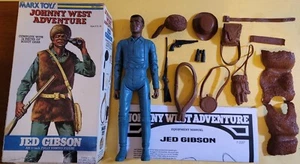 Boxed Jed Gibson +13 Accessories Box Manual copy Marx Johnny West Repro box - Picture 1 of 7