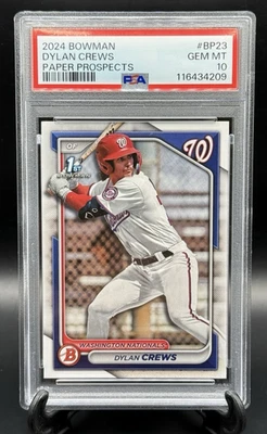 2024 1st Bowman Dylan Crews RC Paper Prospects SP PSA 10 ($20 off 3 Sale 🔥) - Image 1 of 3