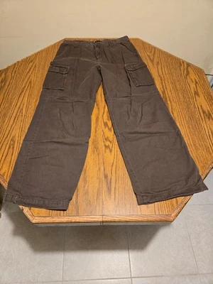 Pantalones cargo Cherokee marrón para niños, talla 16, entrepierna 28 Foto 1 de 4