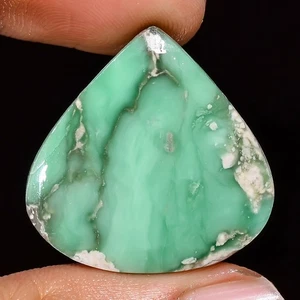 27.45 Cts Natural Variscite Pear Cabochon Gemstone Jewelry (26x26x5 mm) UR-100 - Picture 1 of 7