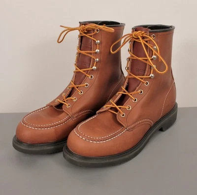 Men's VTG NOS 80s 90s Red Wing Brown Leather Work Boots Sz 10.5 B 1980s 1990s - Image 1 of 4