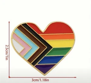 Corazón LGBTQ Arco Iris Insignia Orgullo Bandera Broche Gay Prendedor Aliado LGBT Igualdad - Imagen 1 de 2