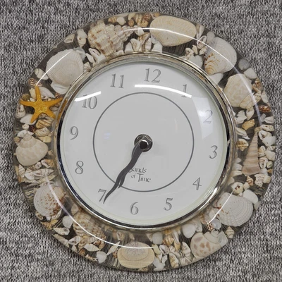 Sands of Time Wall Clock Coastal Beach Shell Starfish Resin Nautical Decor Art - Image 1 of 4