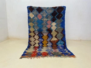 Verschiedene Marokkanische Handarbeit Teppich 4'x6'5 Vintage Berber Baumwolle Flur Bunt Rug - Bild 1 von 11