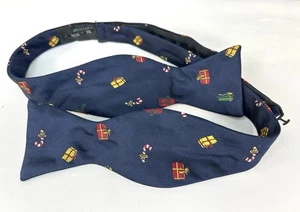 Brooks Brothers blaue Fliege Weihnachten Zuckerstangen Geschenke selbstbindend verstellbar - Bild 1 von 5