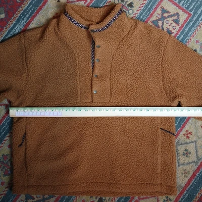 NWT Alpine Design Sherpa Fleece Anorak Pullover Womens Large Caramel Snap Jacket - Image 1 of 4