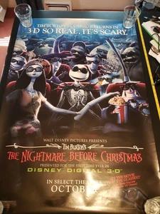 Nightmare Before Christmas 3D - original DS movie poster - 27x40 Tim Burton(364r - Picture 1 of 24