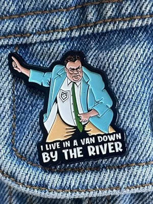 Retro SNL - Chris Farley “I Live In A Van By The River” Matt Foley Enamel Pin - Image 1 of 4