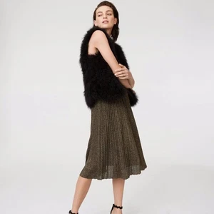 CLUB MONACO Violet Soot Black Genuine Feather Fur Vest, Size M - Bild 1 von 14