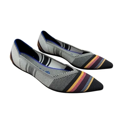 Rothy's 8 NEW The Point Toe Ballet Flats Inverse Striped Womens - Image 1 of 4