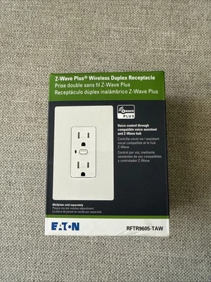 Eaton RFTR9605-TWS Z-Wave Plus Wireless Duplex Receptacle - White - Image 1 of 4