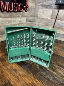 Vintage Greenlee Schneckenstrebe Bit Set 13-teilig mit Original Metall Wandhalterung Box - Bild 1 von 14