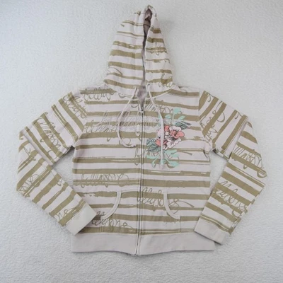 Moletom com capuz Billabong feminino grande rosa listra bronzeada floral zíper J6B38PIS - Imagem 1 de 4