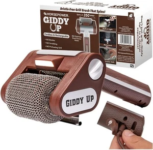 Giddy Up Bristle-Free Spinning Grill Brush w/LED Light, AS-SEEN-ON-TV, Cordless - Picture 1 of 10