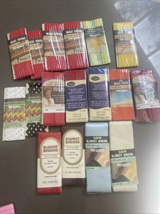 Lot Of 27 Wrights Bias Tape Maxi Piping Blanket & Quilt Binding & Rick Rack - Picture 1 of 8