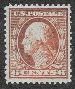 MMK Philately: US Scott #336 MLH 6c Oxidized Red Orange Washington SCV $62.50 - Picture 1 of 2