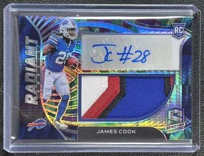 JAMES COOK 2022 PANINI SPECTRA RADIANT ROOKIE PATCH AUTO CELESTIAL RC 50/75 - Image 1 of 2