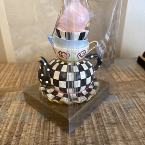 Retired Mackenzie Childs Alice In Wonderland Stacking Teacups Resin  New - Picture 1 of 6