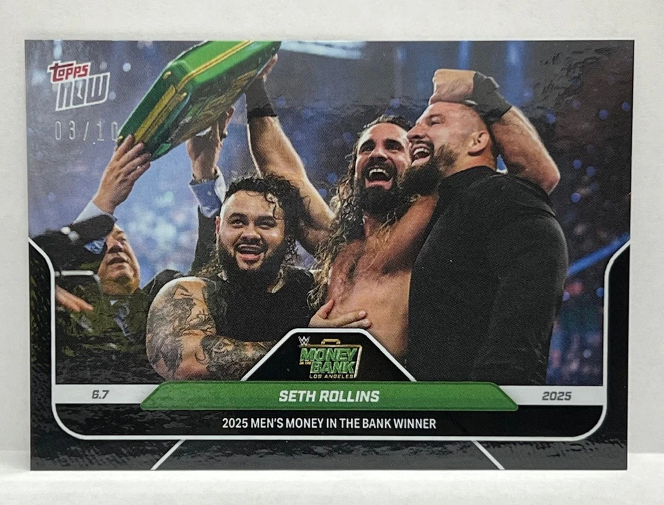 2025 Topps Now WWE #64 Seth Rollins Money In The Bank BLACK Foil Parallel 03/10 - Image 1 of 1