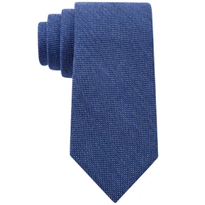 CALVIN KLEIN Blue Vintage Denim Solid Melange Silk Blend Slim Tie - Picture 1 of 3