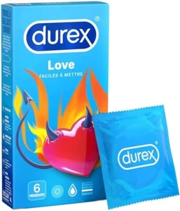 DUREX - PRESERVATIFS LUBRIFIÉS LOVE - FACILE & RAPIDE A METTRE - PAR 6 - Picture 1 of 3